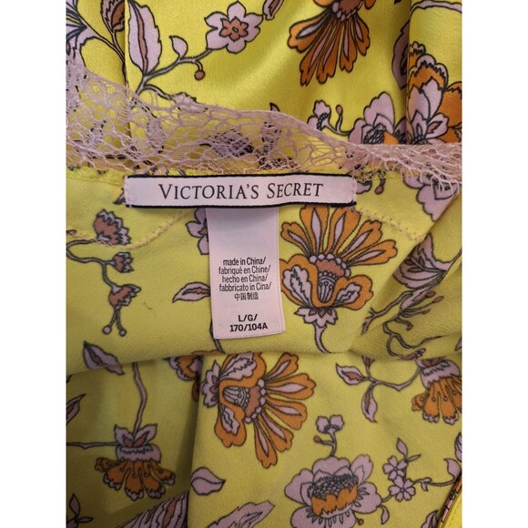 VICTORIA'S SECRET Yellow Floral Lace Trim Camisole Tank Sz L Romantic Fairy Y2K - Picture 4 of 9